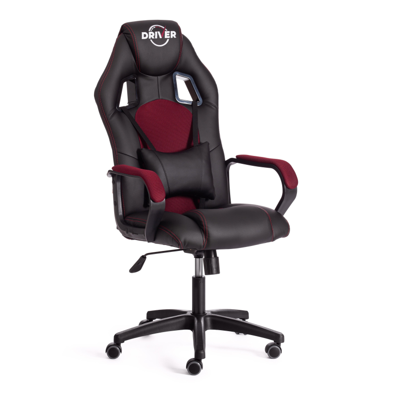 TETCHAIR DRIVER - Кож/зам/ткань, черный/бордо, 36-6/TW-13