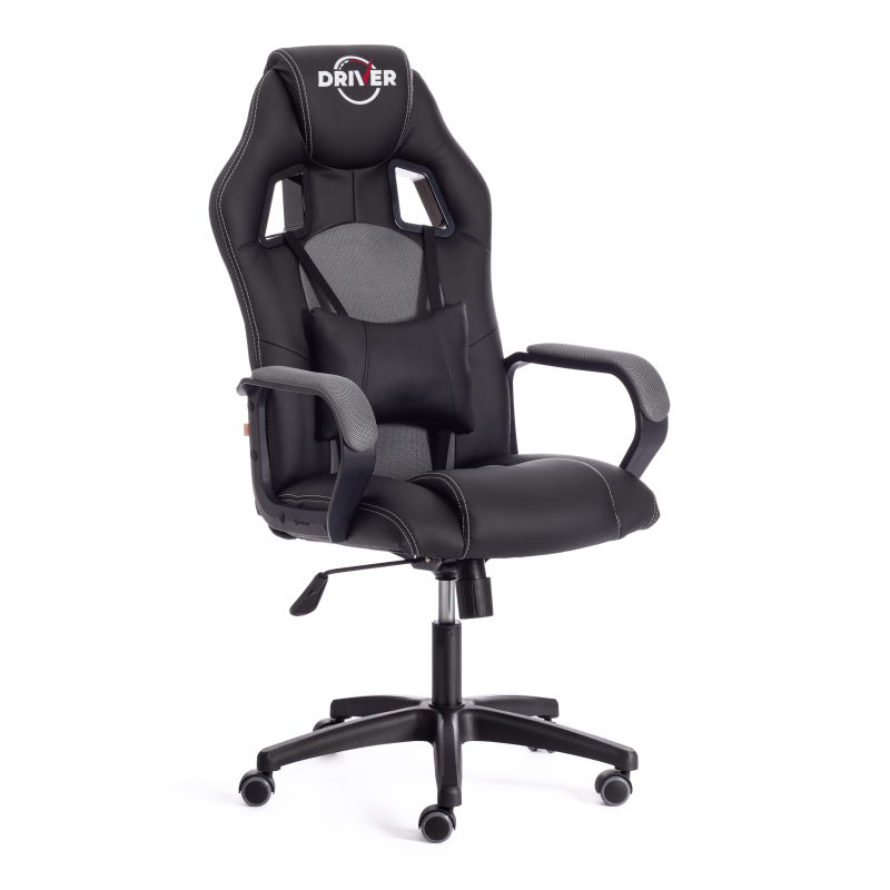 TETCHAIR DRIVER - Кож/зам/ткань, черный/серый, 36-6/TW-12