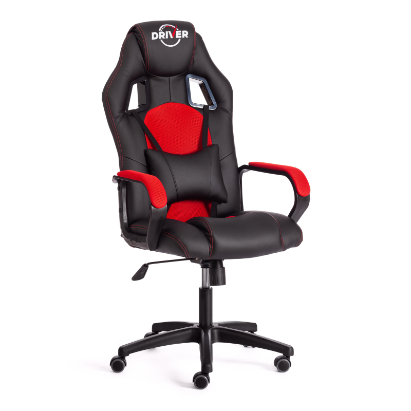 TETCHAIR DRIVER - Кож/зам/ткань, черный/красный, 36-6/TW-08