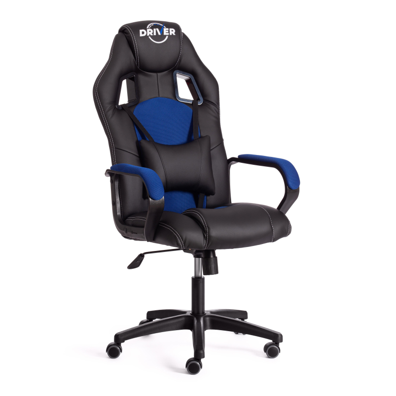 TETCHAIR DRIVER - Кож/зам/ткань, черный/синий, 36-6/TW-10