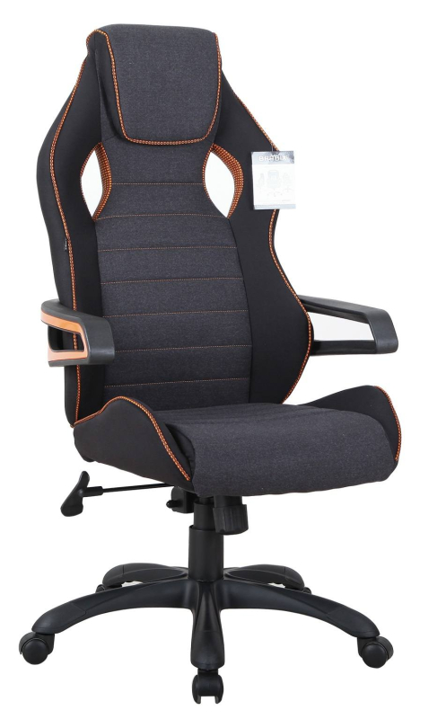 BRABIX Techno Pro GM-003 - ткань, черное/серое, вставки оранжевые