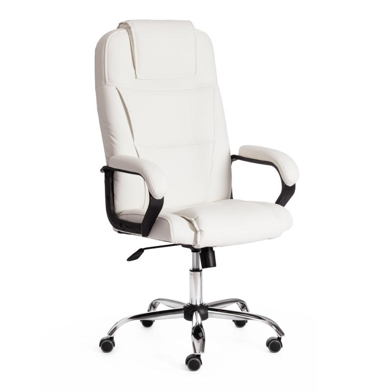 TETCHAIR BERGAMO (хром) - Кож/зам, белый, 36-01